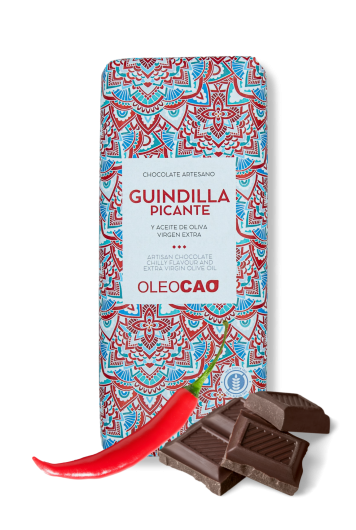 Chocolate negro artesano picante con AOVE