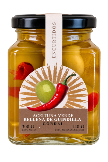 Aceituna Verde Gordal Rellena de Guindilla